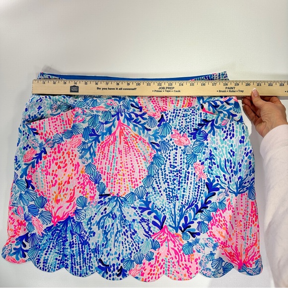 Lilly Pulitzer active skort with pockets scalloped hem blue pink size 16 - Picture 12 of 12